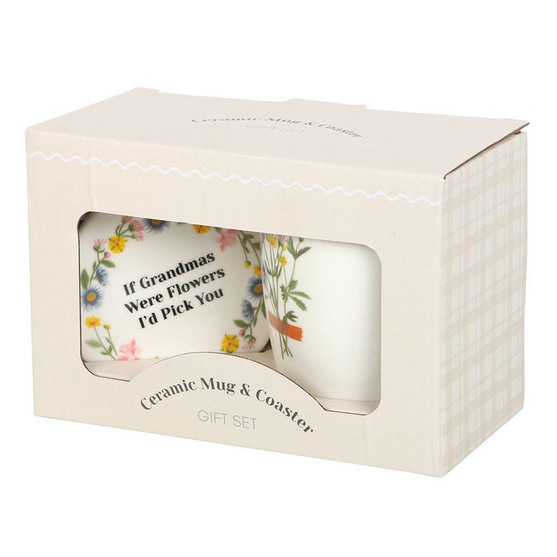 If Grandmas Were Flowers Floral Mug & Coaster Set - Something Different Gift Shop
