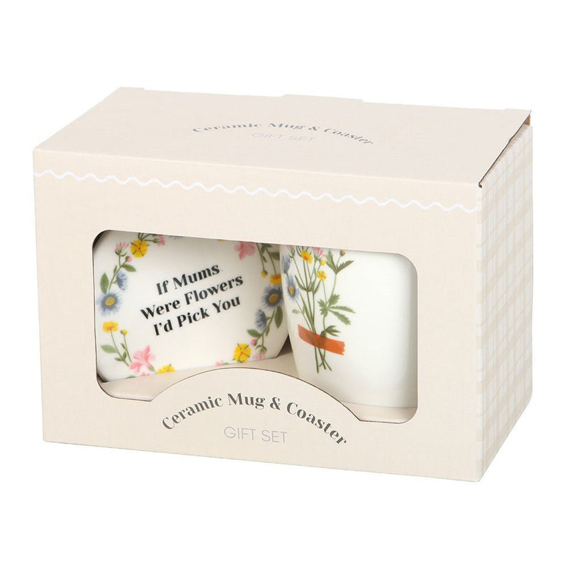 If Mums Were Flowers Floral Mug & Coaster Set - Something Different Gift Shop