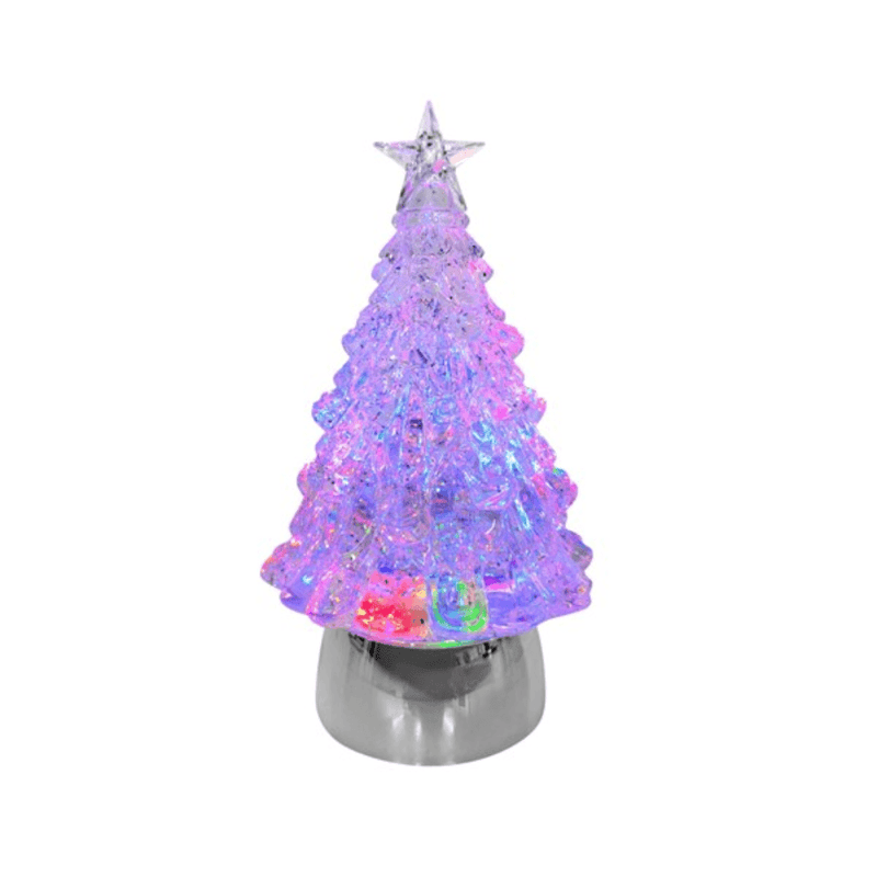 Illuminated colour changing Christmas tree water spinner with crystal effect