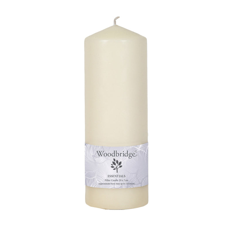 Ivory Unscented Pillar Candle 20x7cm - Something Different Gift Shop