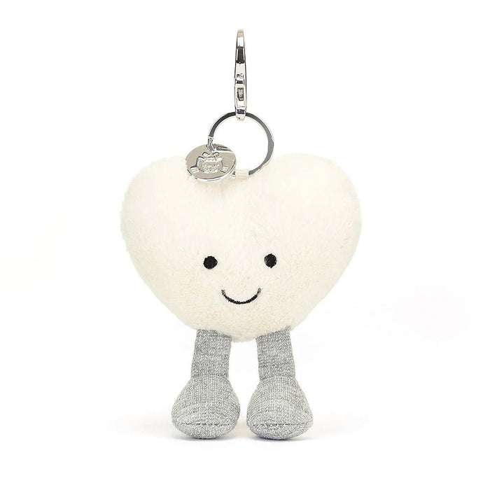 Jellycat Amuseable Cream Heart Bag Charm - Something Different Gift Shop