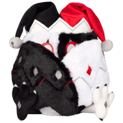 Mini Squishable Jester Mothman plush with wings folded