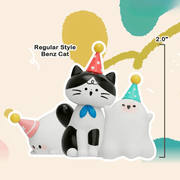 Benz Cat black and white figure with ghost companions from the Mimi Maomao collection