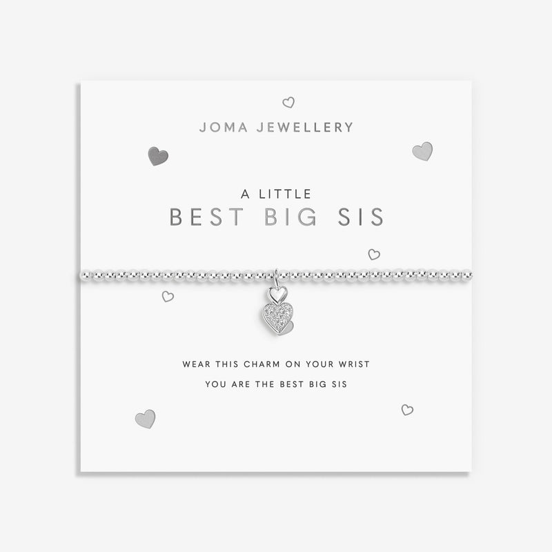 Joma Best Big Sis bracelet on sentiment card