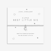 Joma Best Little Sis bracelet on sentiment card