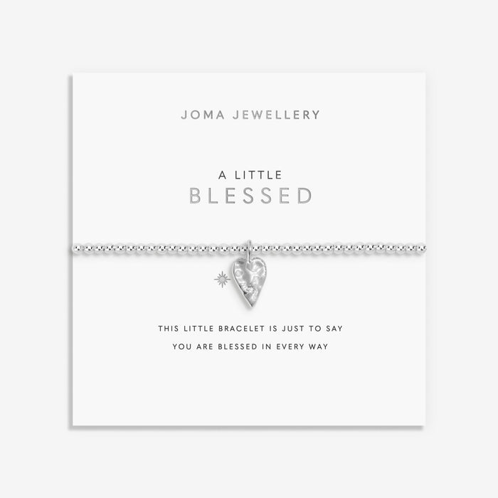 Joma A Little Blessed Bracelet presented on signature sentiment-stamped card