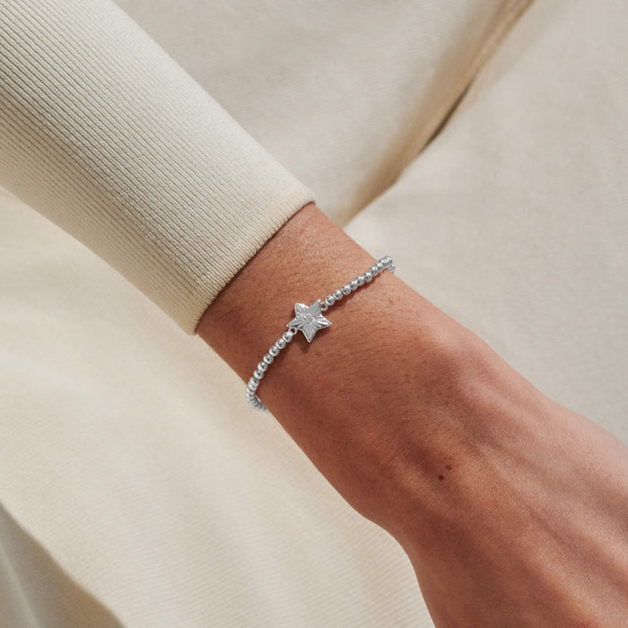 Silver-plated beaded Bracelet worn on wrist with star charm and subtle crystal detail for exam results gifting