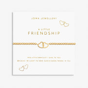 Joma A Little Friendship bracelet presented on gold sentiment card