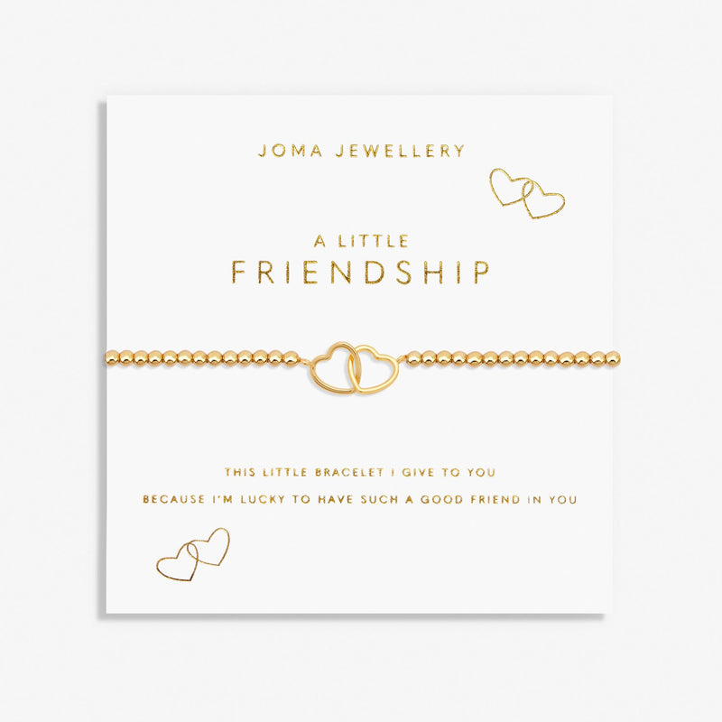 Joma A Little Friendship bracelet presented on gold sentiment card