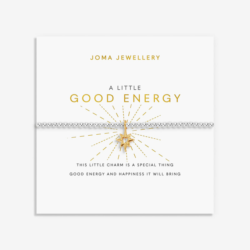 Joma Good Energy bracelet on sentiment card