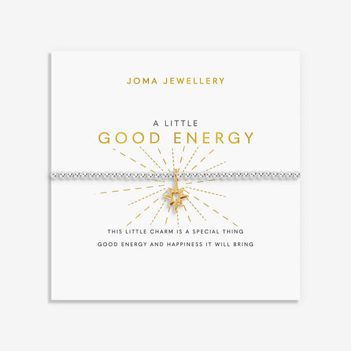 Joma A Little Good Energy Bracelet on signature sentiment-stamped card
