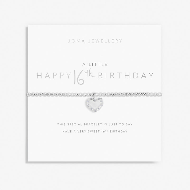 Joma A Little Happy Sweet 16th Birthday Bracelet with sparkly heart charm