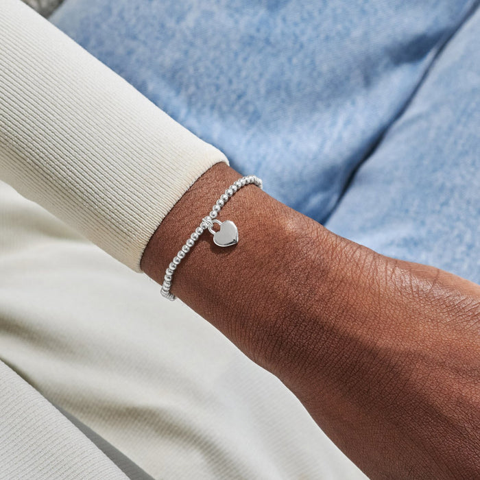 Silver-plated beaded Bracelet worn on wrist with heart padlock charm for lots of love gift