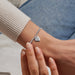 Silver-plated beaded Bracelet worn on wrist with heart charm and star crystal detail for step mum gift