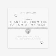 Joma Jewellery A Little Thank You From The Bottom Of My Heart Bracelet with silver-plated beads and sparkling open heart charm