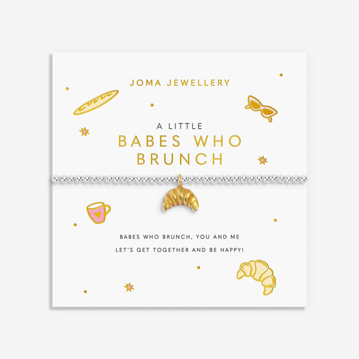 Joma A Little Vibes Babes Who Brunch Bracelet presented on illustrated sentiment card