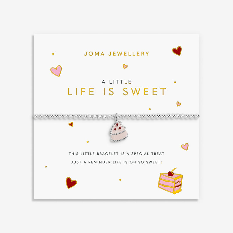 Joma Life Is Sweet bracelet on illustrated sentiment card