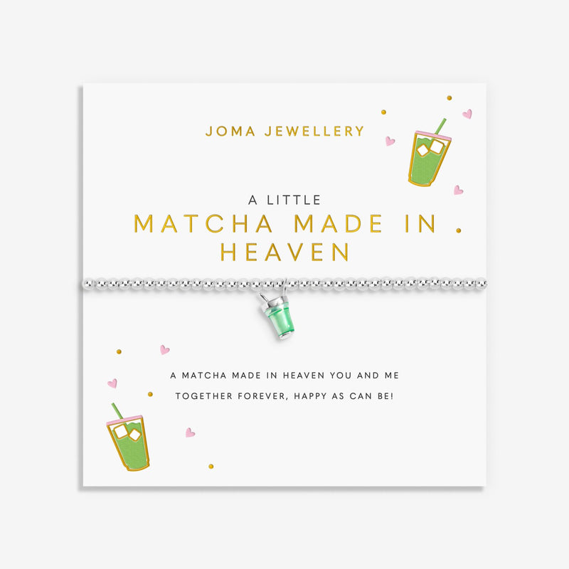 Joma Matcha Made In Heaven bracelet on illustrated sentiment card