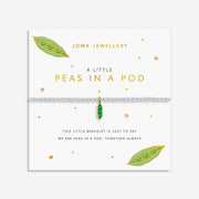 Joma Jewellery A Little Vibes Peas In A Pod Bracelet with silver-plated beads and green pea pod charm