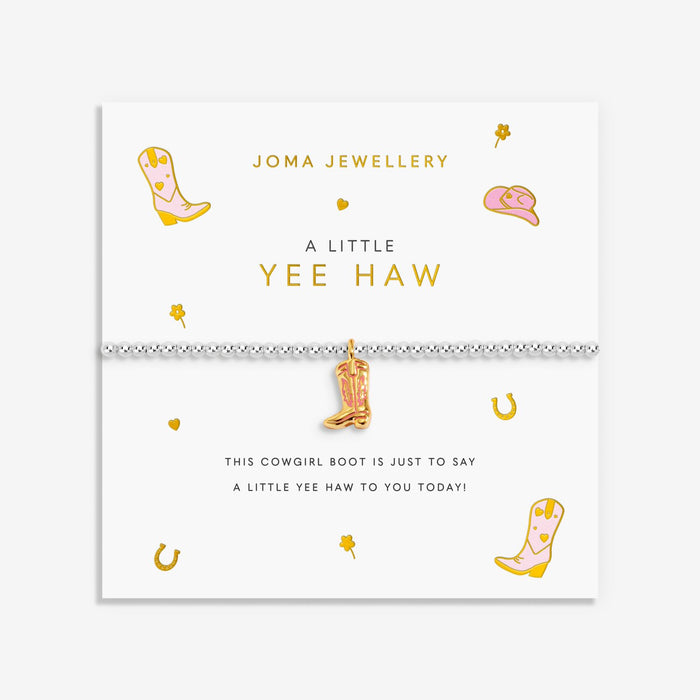 Joma A Little Vibes Yeehaw Bracelet presented on illustrated sentiment card