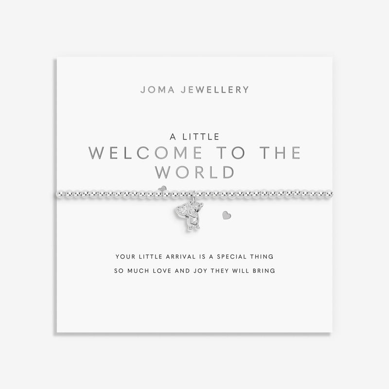 Joma Jewellery A Little Welcome To The World Bracelet with teddy charm and sparkling heart