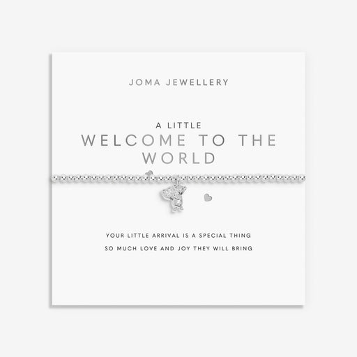 Joma Jewellery A Little Welcome To The World Bracelet with teddy charm and sparkling heart