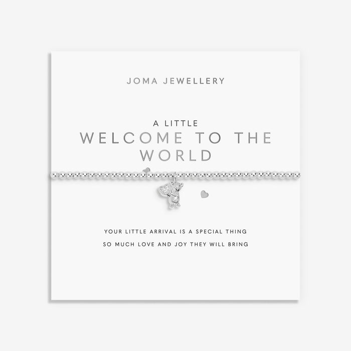 Joma Jewellery A Little Welcome To The World Bracelet with teddy charm and sparkling heart