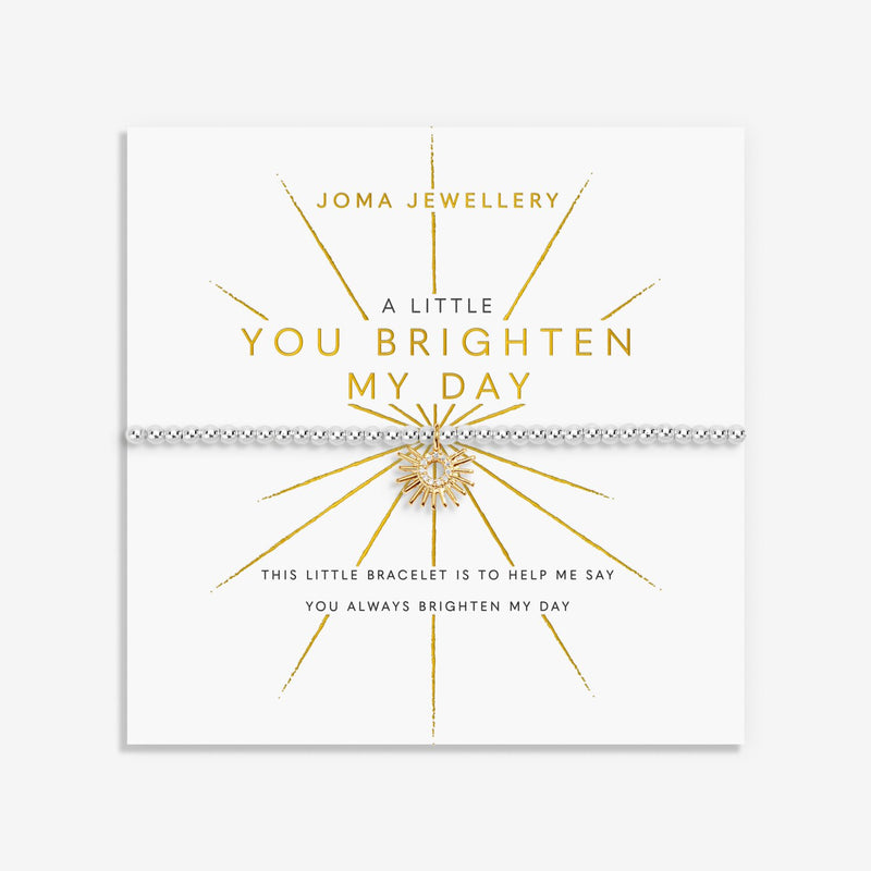 Joma Jewellery A Little You Brighten My Day Bracelet with silver beads and gold sunburst charm