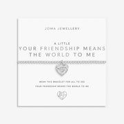 Joma friendship bracelet on sentiment card