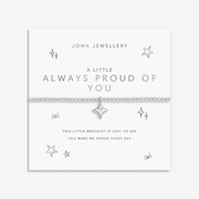 Joma Jewellery Always Proud Of You bracelet on its signature sentiment card