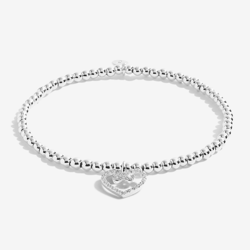 Silver-plated Joma Excellent Eighty 80th birthday bracelet with heart charm