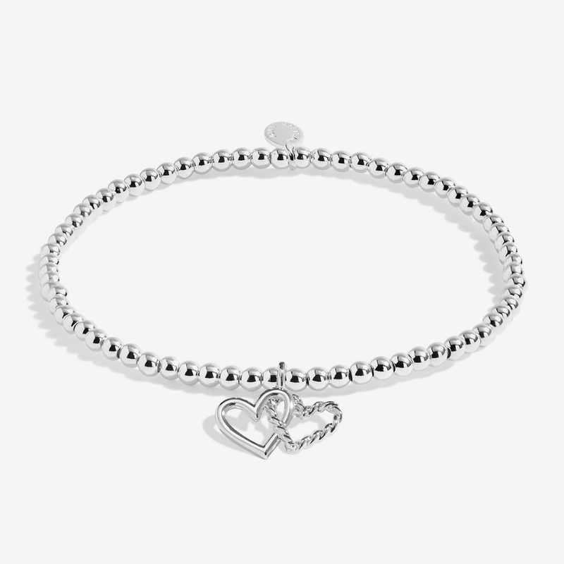 Silver Joma Jewellery Fabulous Friend bracelet with interlocking heart charm