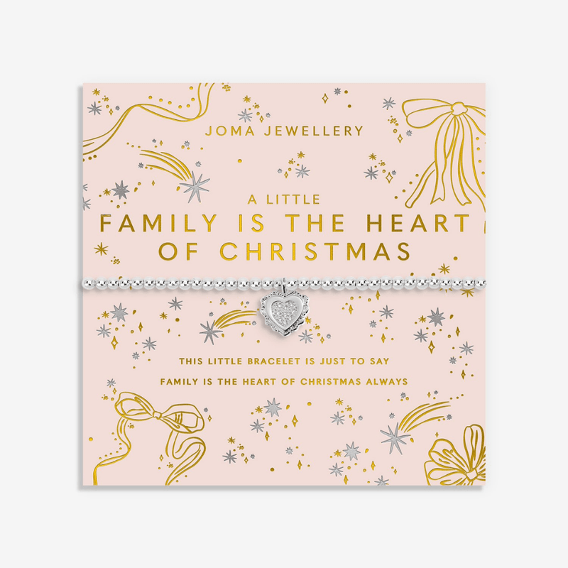 Joma Jewellery Family Is the Heart of Christmas Bracelet on festive sentiment card