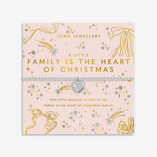 Joma Jewellery Family Is the Heart of Christmas Bracelet on festive sentiment card