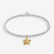 Silver and gold-plated Joma family bracelet with colourful star charm