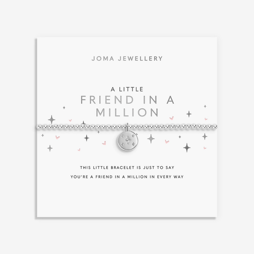 Joma Jewellery Friend In A Million bracelet on its friendship sentiment card