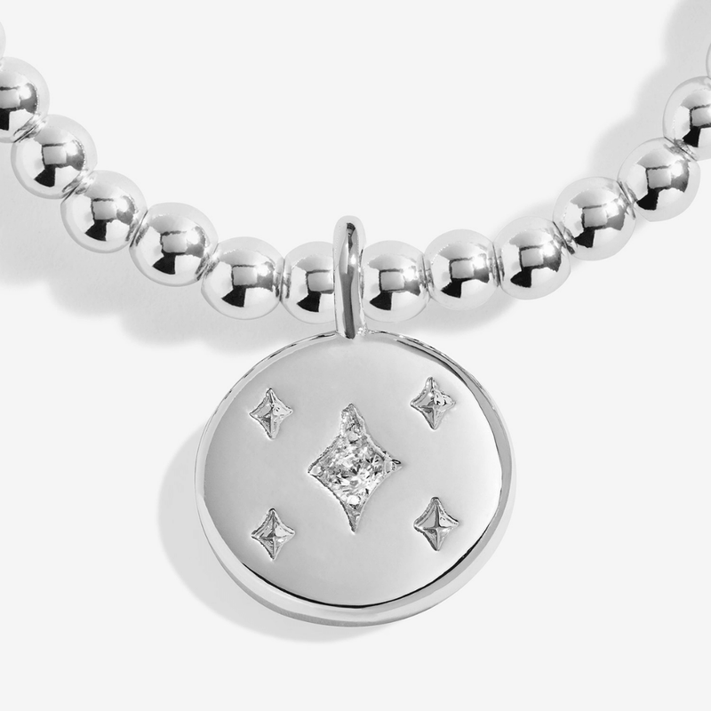 Close-up of Joma Friend In A Million silver-plated bracelet charm