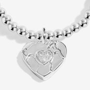 Close-up of Joma Friendship Means The World bracelet charm