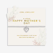 Joma Jewellery A Little Happy Mother’s Day Bracelet presented on a sentiment-stamped card with floral sprig design.