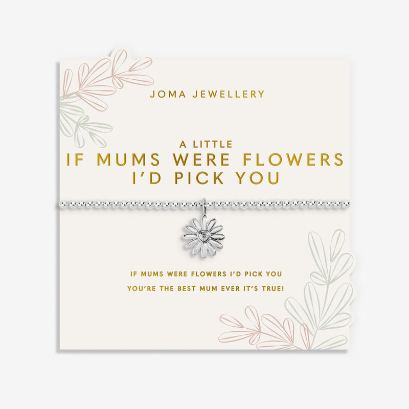 Joma Jewellery A Little If Mums Were Flowers I’d Pick You Bracelet with silver-plated beads and daisy charm