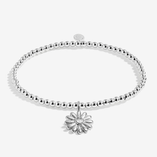 Full view of Joma Jewellery A Little If Mums Were Flowers I’d Pick You Bracelet, silver-plated beaded stretch Bracelet with daisy charm.