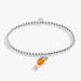Joma silver-plated stretch Bracelet with orange spritz charm displayed on a white background