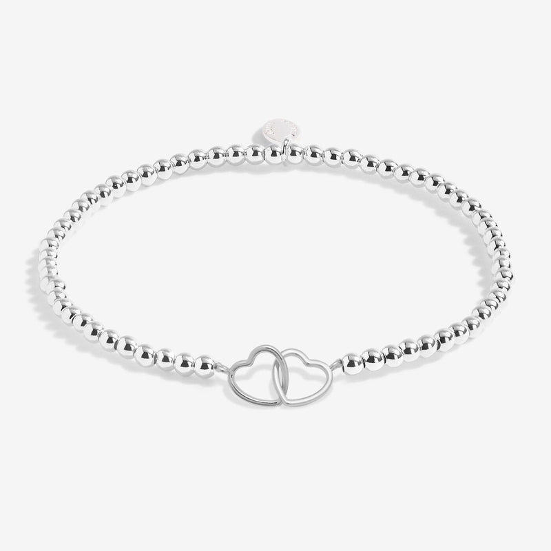 Joma Jewellery A Little Friendship Bracelet with interlinked double-heart charm