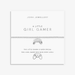 Joma Jewellery A Little Girl Gamer bracelet on sentiment card with silver beaded bracelet and controller charm