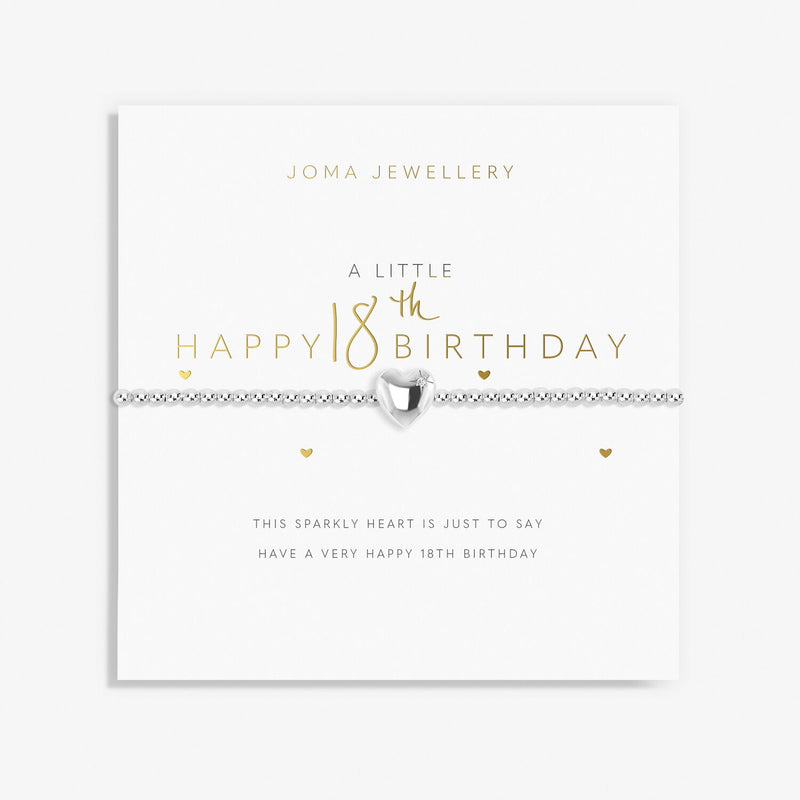 Joma Jewellery Happy 18th Birthday Bracelet on sentiment card