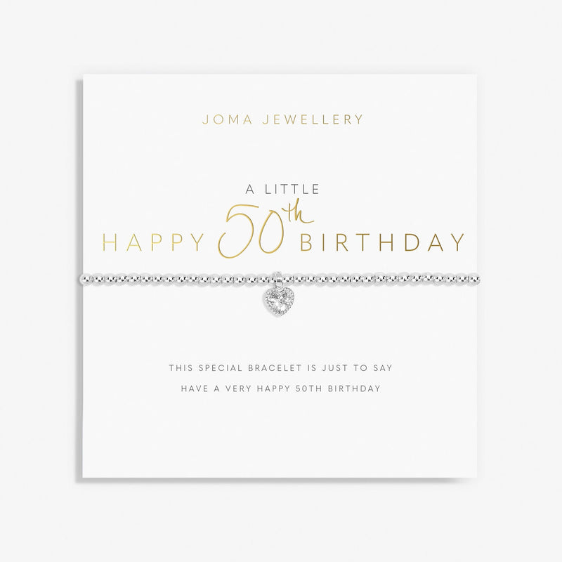 Joma Jewellery - A Little 'Happy 50th Birthday' Bracelet - Something Different Gift Shop