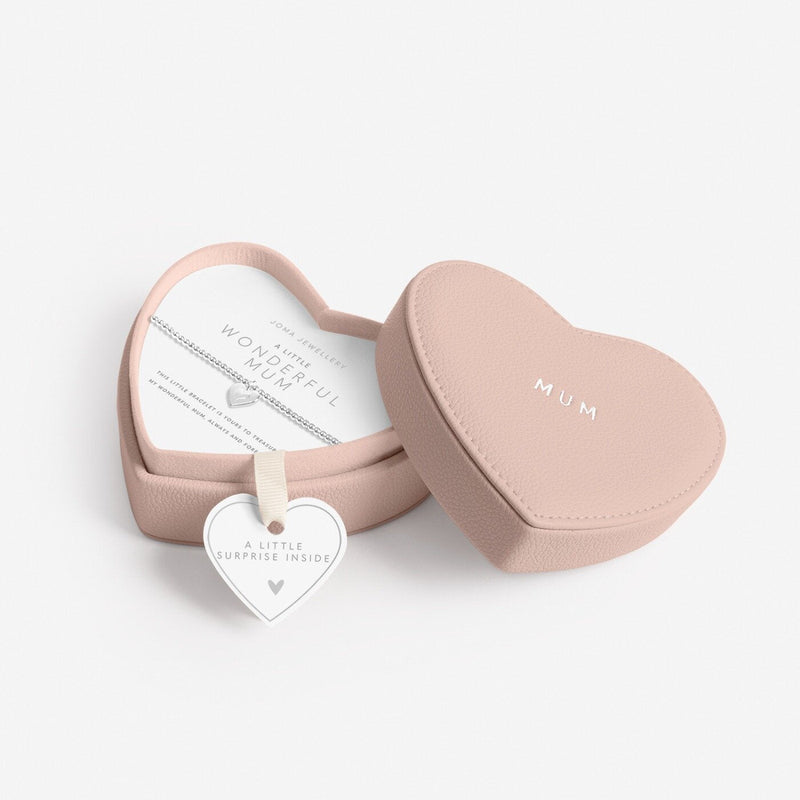 Joma Wonderful Mum bracelet inside heart-shaped jewellery box