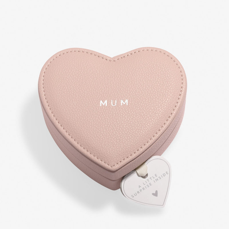 Blush pink Joma Jewellery heart jewellery box for Mum