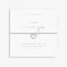 Joma Jewellery A Little Thank You Bracelet on sentiment card, silver-plated beaded stretch Bracelet with sparkly heart charm and subtle pink detail