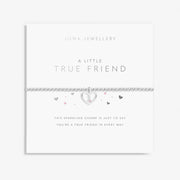 Joma Jewellery A Little True Friend Bracelet with silver-plated heart charm on sentiment card